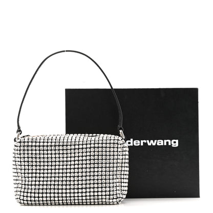 Alexander Wang Mesh Crystal Rhinestone Mini Heiress Pouch Black Silver 12 of 12