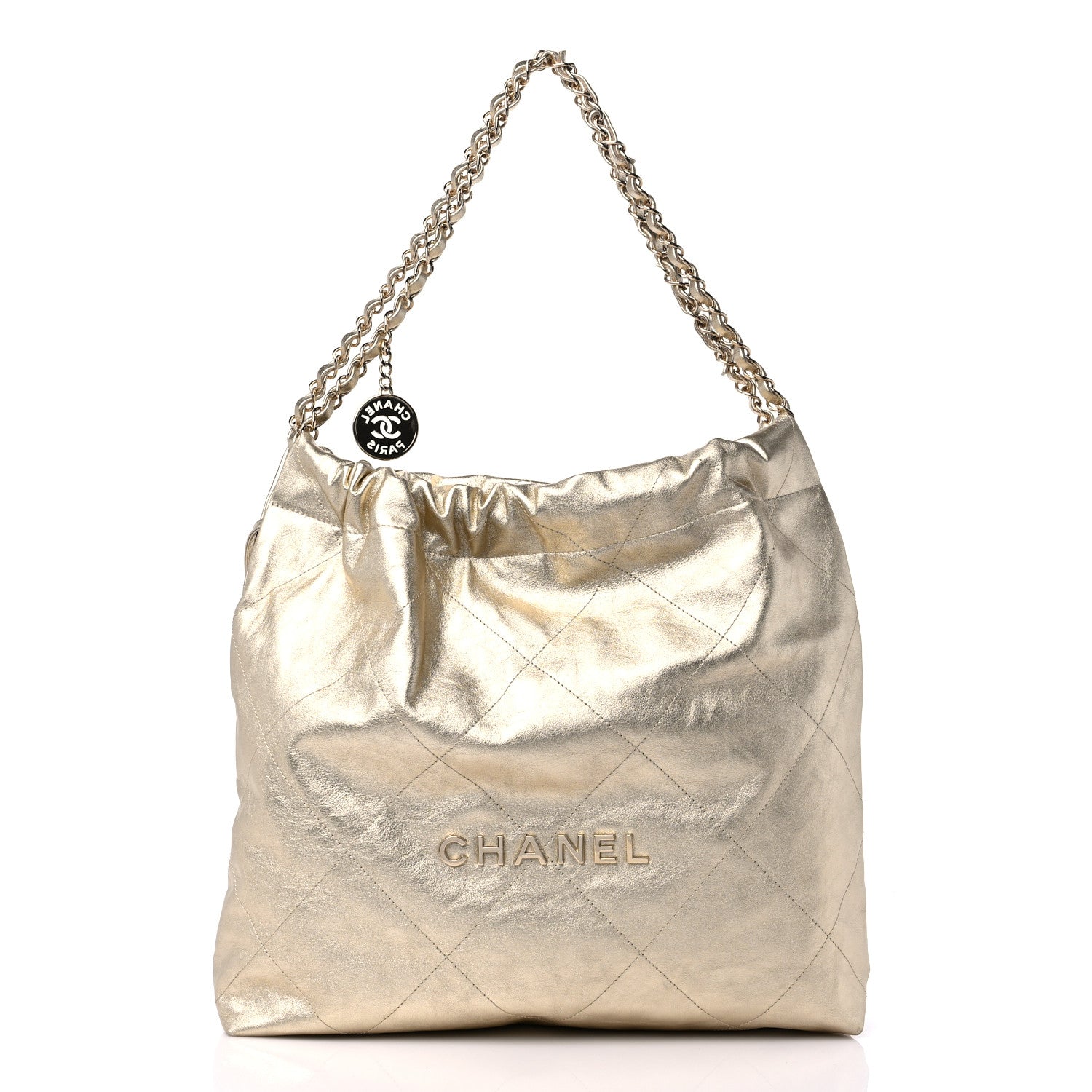 Chanel Metallic Calfskin Quilted Chanel 22 Golden 3 of 10