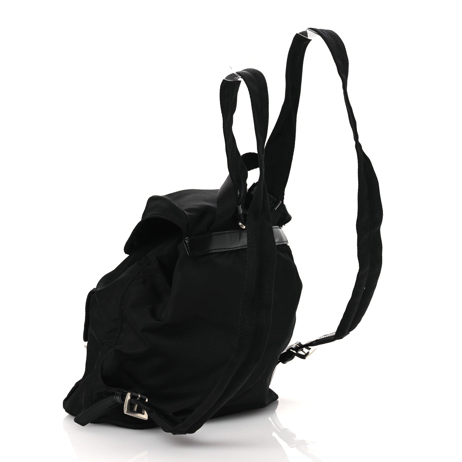 Prada Tessuto Nylon Saffiano Small Backpack Black 3 of 12