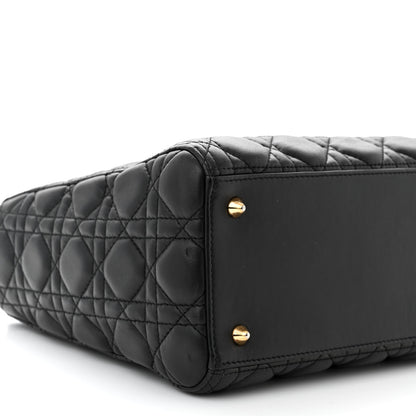 Christian Dior Lambskin Cannage Medium Lady Dior Black 9 of 11