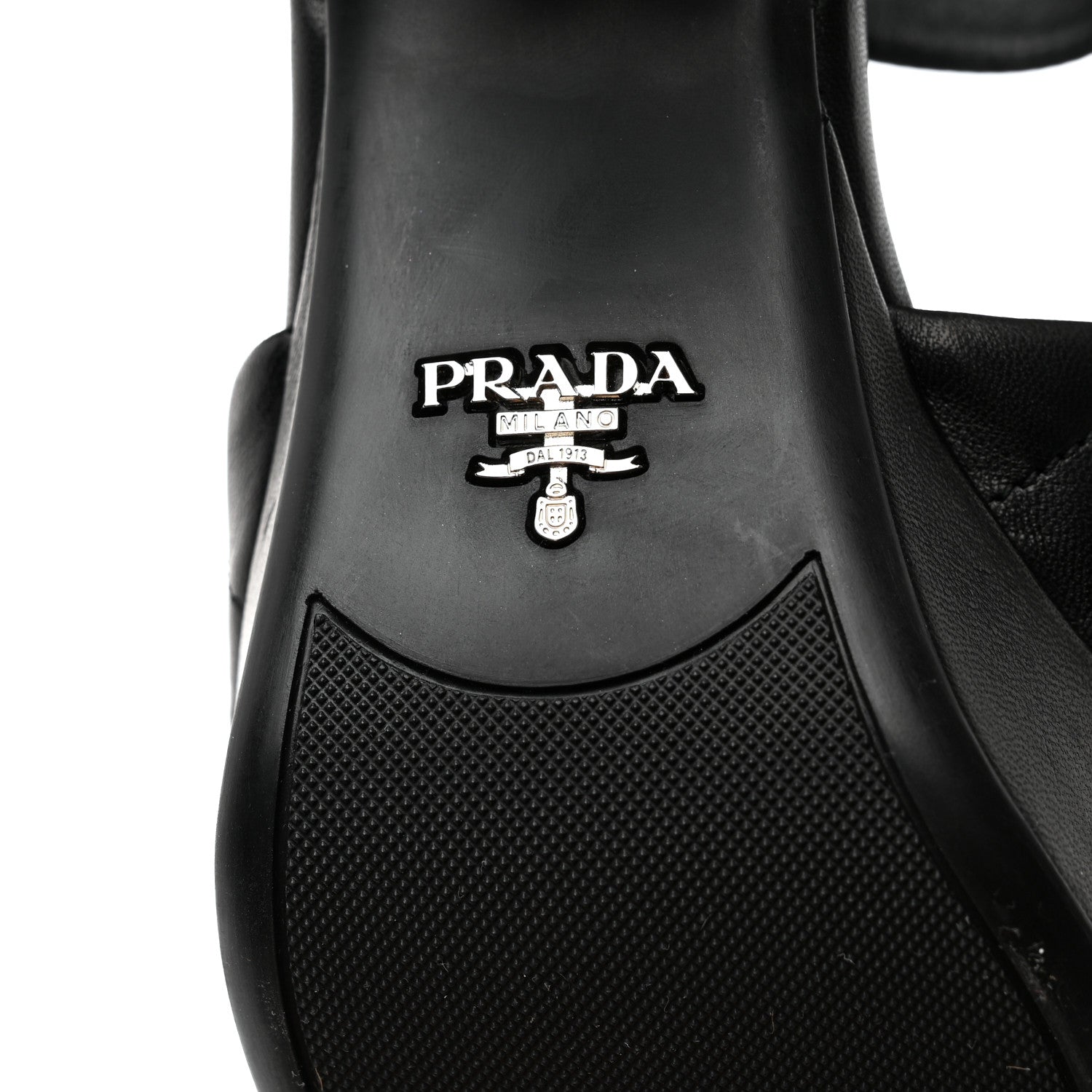 Prada Nappa Logo Quilted Crisscross Platform 20/65mm Sandals 37.5 Black 8 of 9