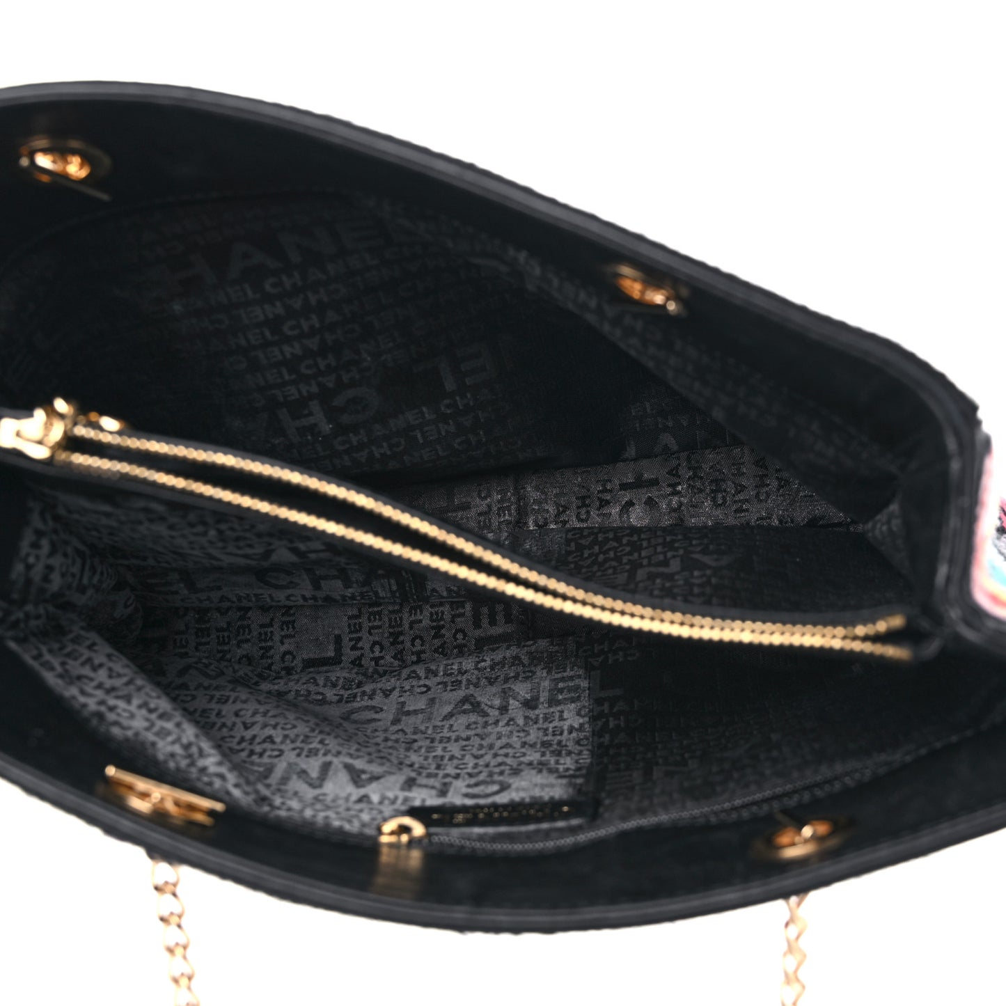 Needlepoint Precious Symbols Shoulder Bag Black