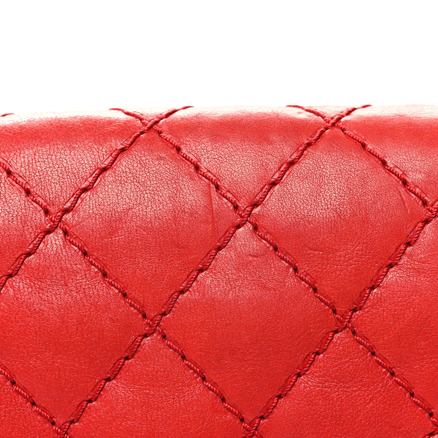 Calfskin Double Stitch New Medium Boy Flap Red