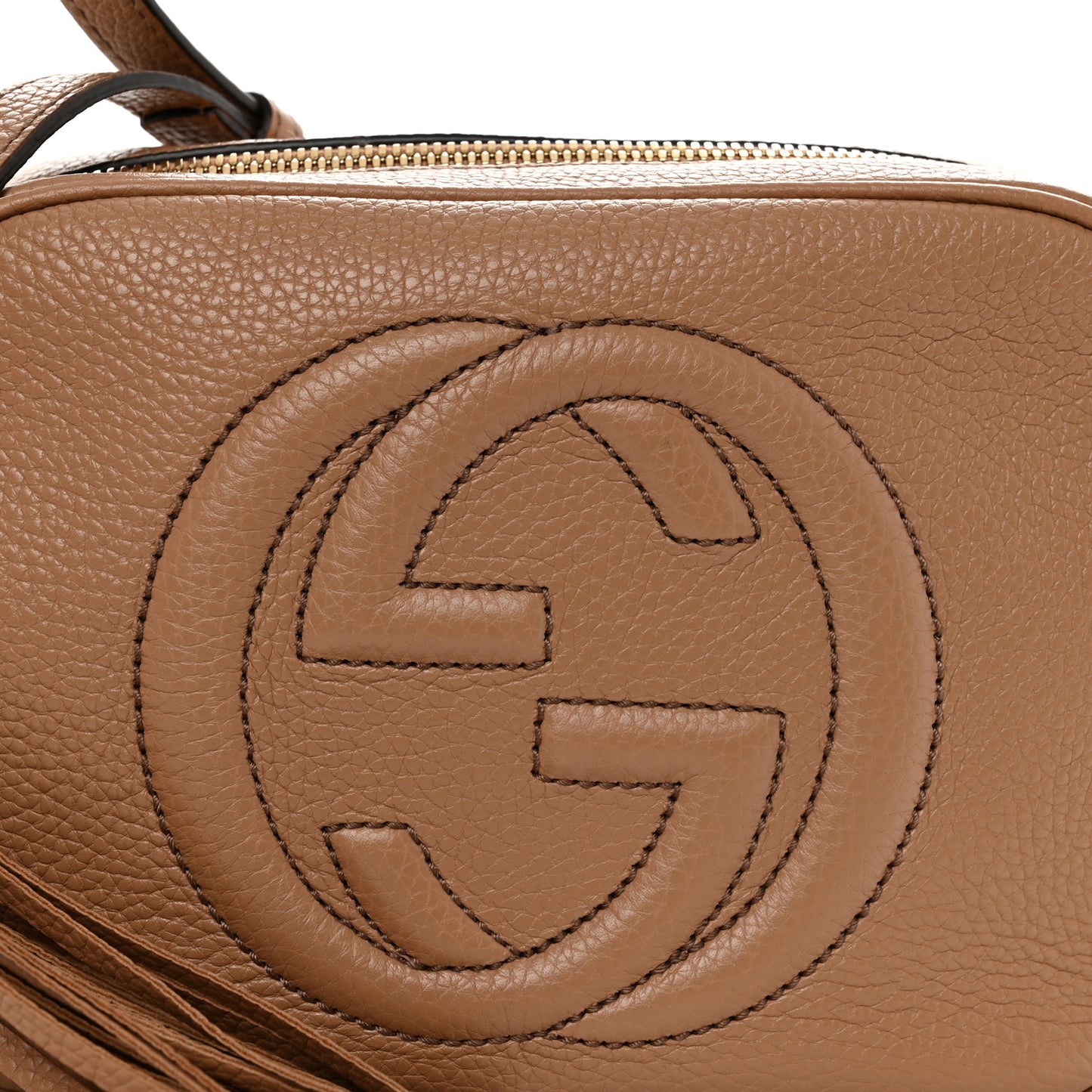 Pebbled Calfskin Small Soho Disco Bag Camelia