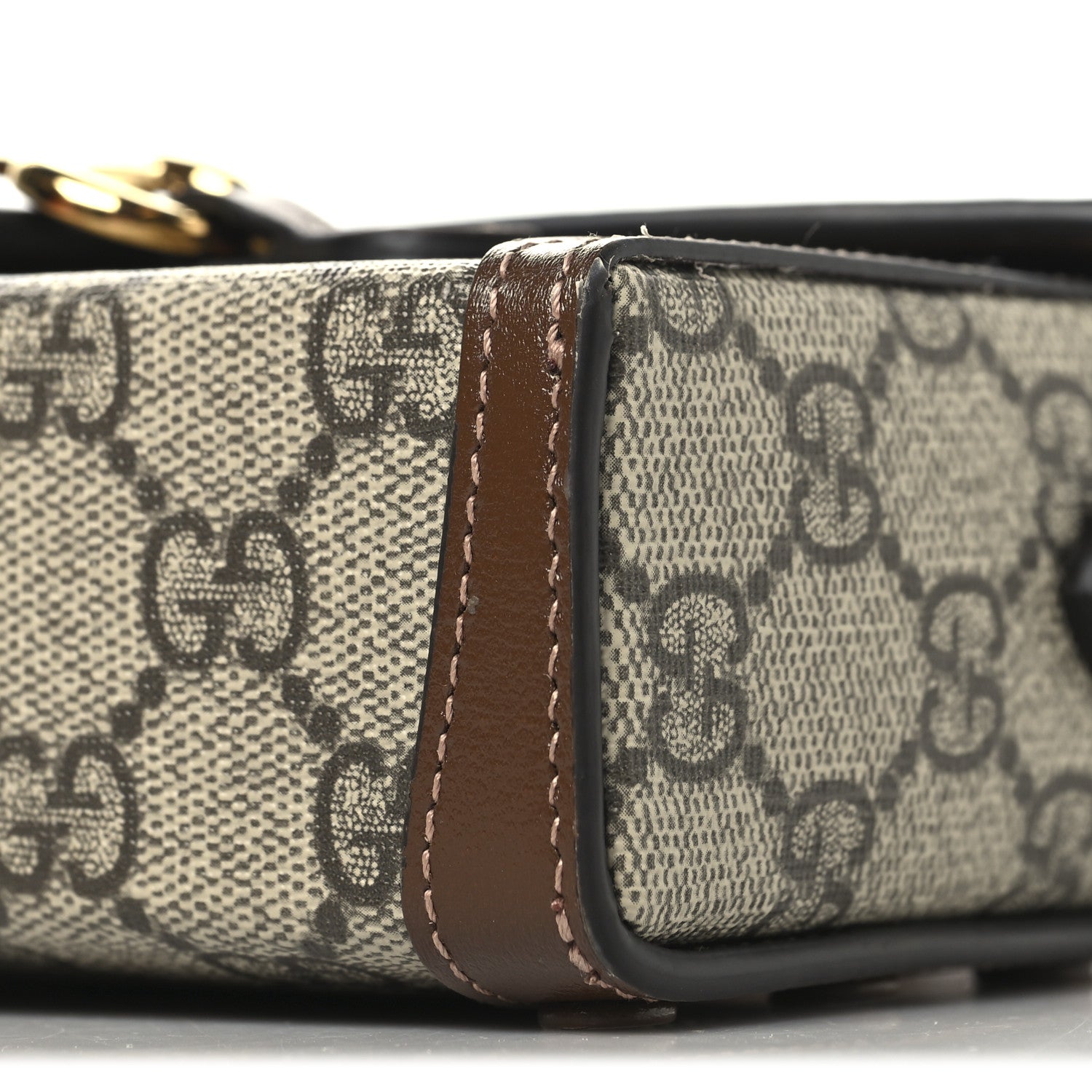 Gucci GG Supreme Monogram Mini Horsebit 1955 Shoulder Bag Beige Brown Sugar 10 of 12