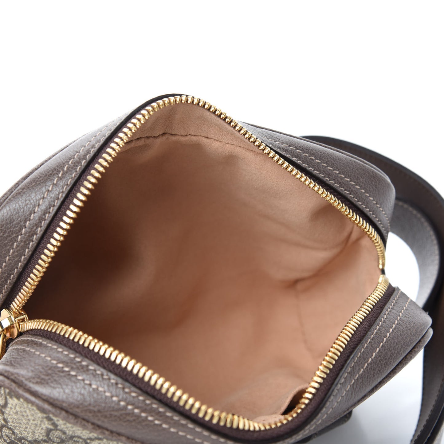 GG Supreme Monogram Web Small Ophidia Belt Bag 85 34 Dark Brown