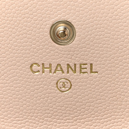 Chanel Caviar Pearl Quilted Coco Candy Flap Card Holder Beige 6 of 10