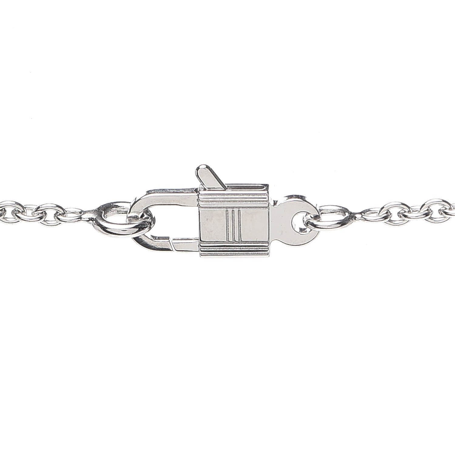 Hermes 18K White Gold Diamond Constance Amulettes Pendant Necklace 4 of 7