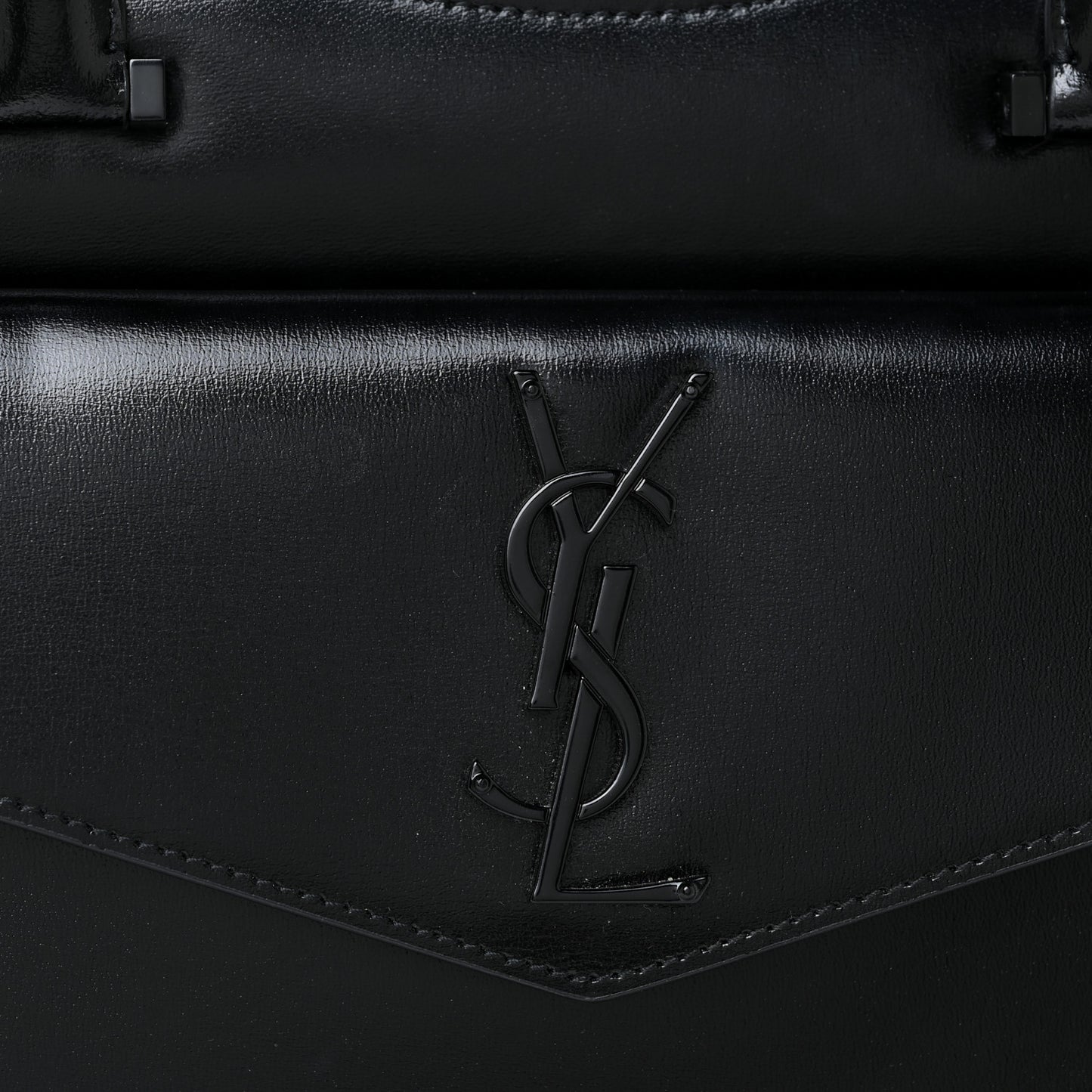 Shiny Calfskin Medium Uptown Tote Black