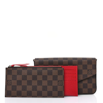 Louis Vuitton Damier Ebene Pochette Felicie Chain Wallet 3 of 8
