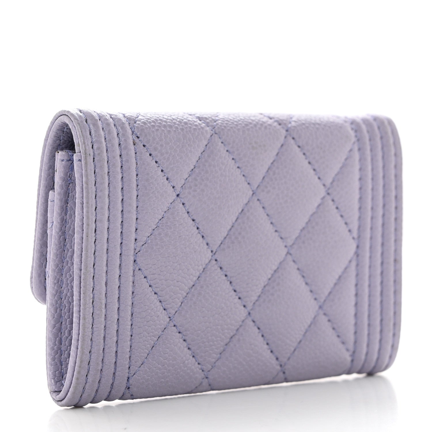 Chanel Caviar Quilted Boy Flap Card Holder Light Purple 3 of 7