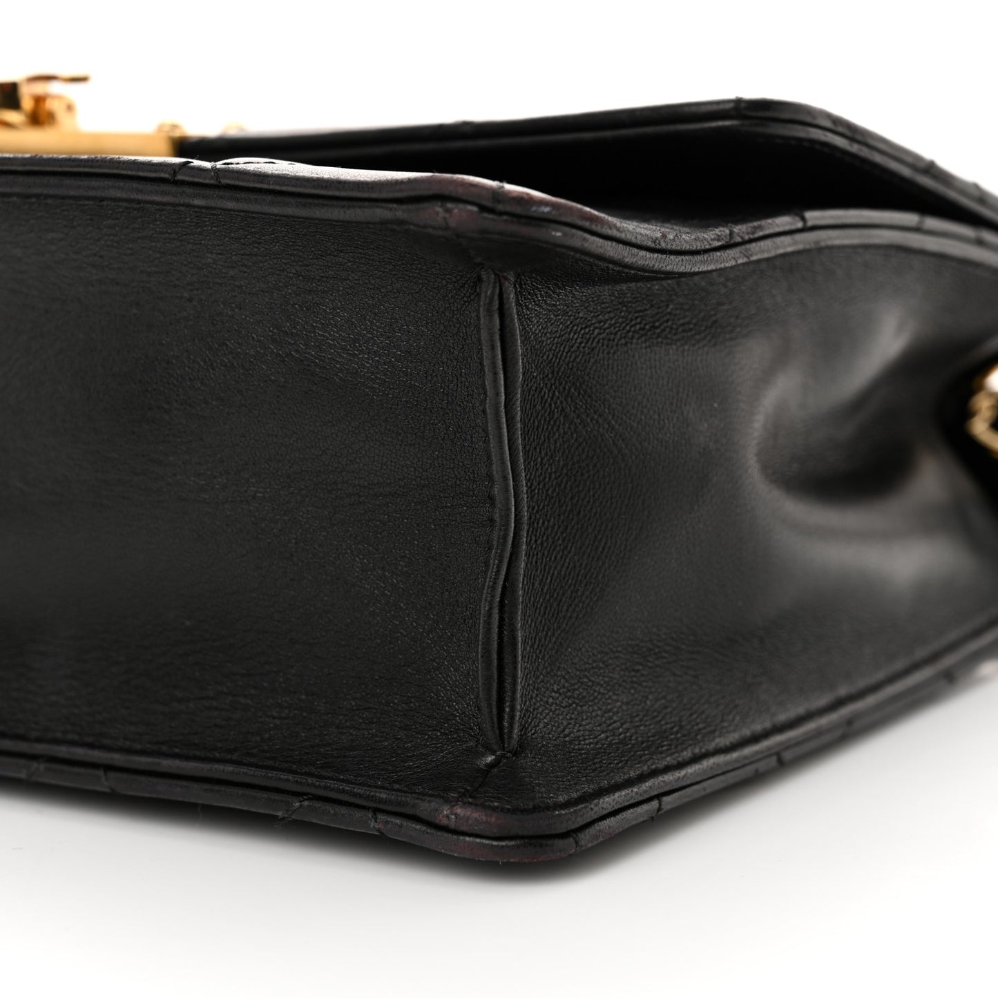 Lambskin Quilted Large Golden Class Flap Black