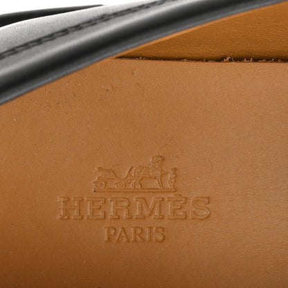 Hermes Calfskin First Derby Shoes 38 Black 8 of 10