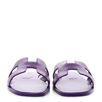 Hermes Calfskin Oran Sandals 40.5 Violet Majorette 2 of 9