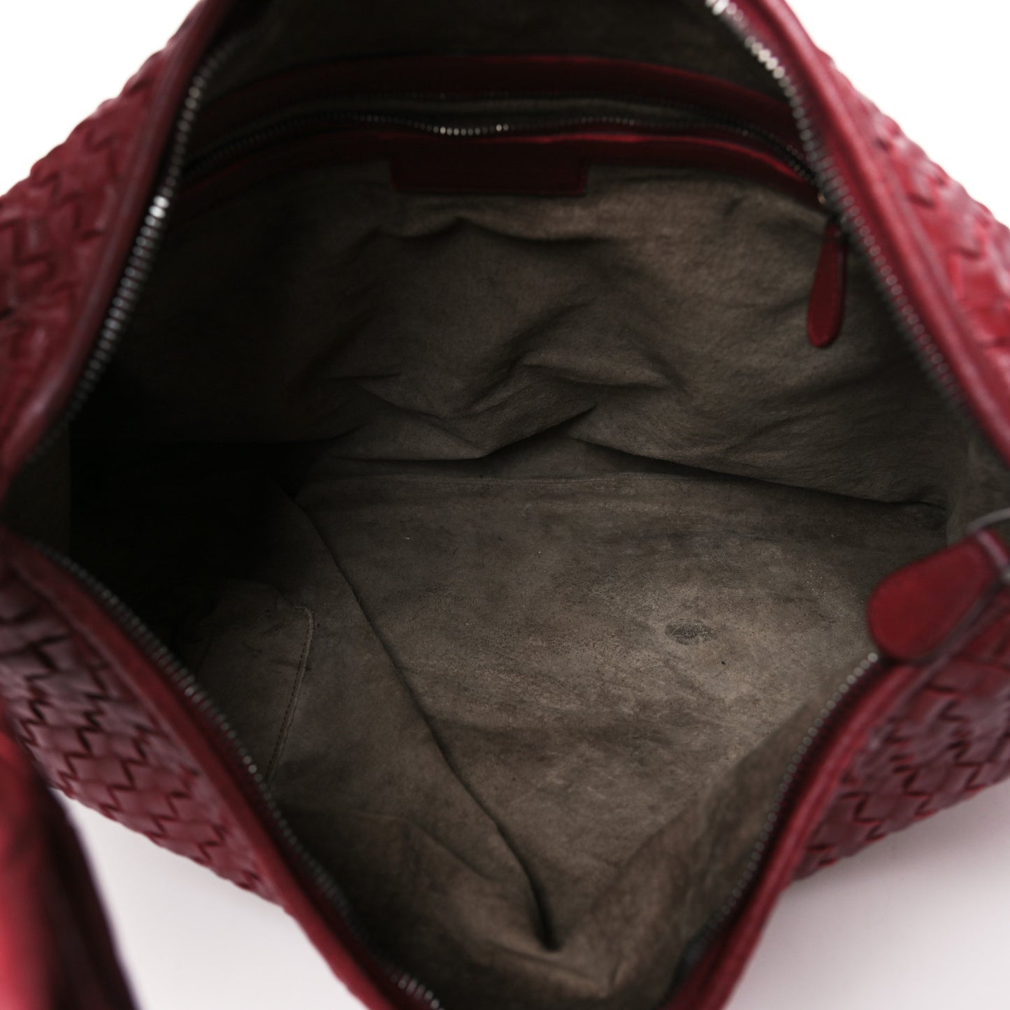 Nappa Intrecciato Large Veneta Hobo Vermillion