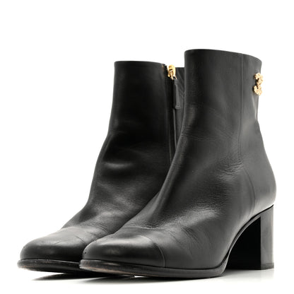 Chanel Calfskin CC Ankle Boots 38.5 Black 9 of 26