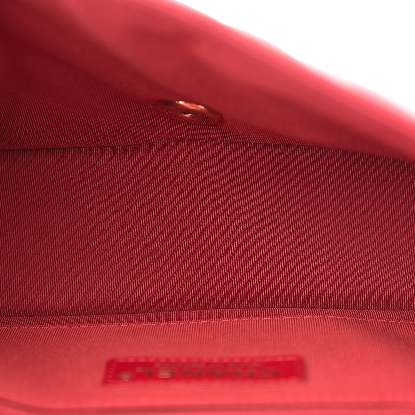 Calfskin Chevron Quilted Mini Statement Flap Red