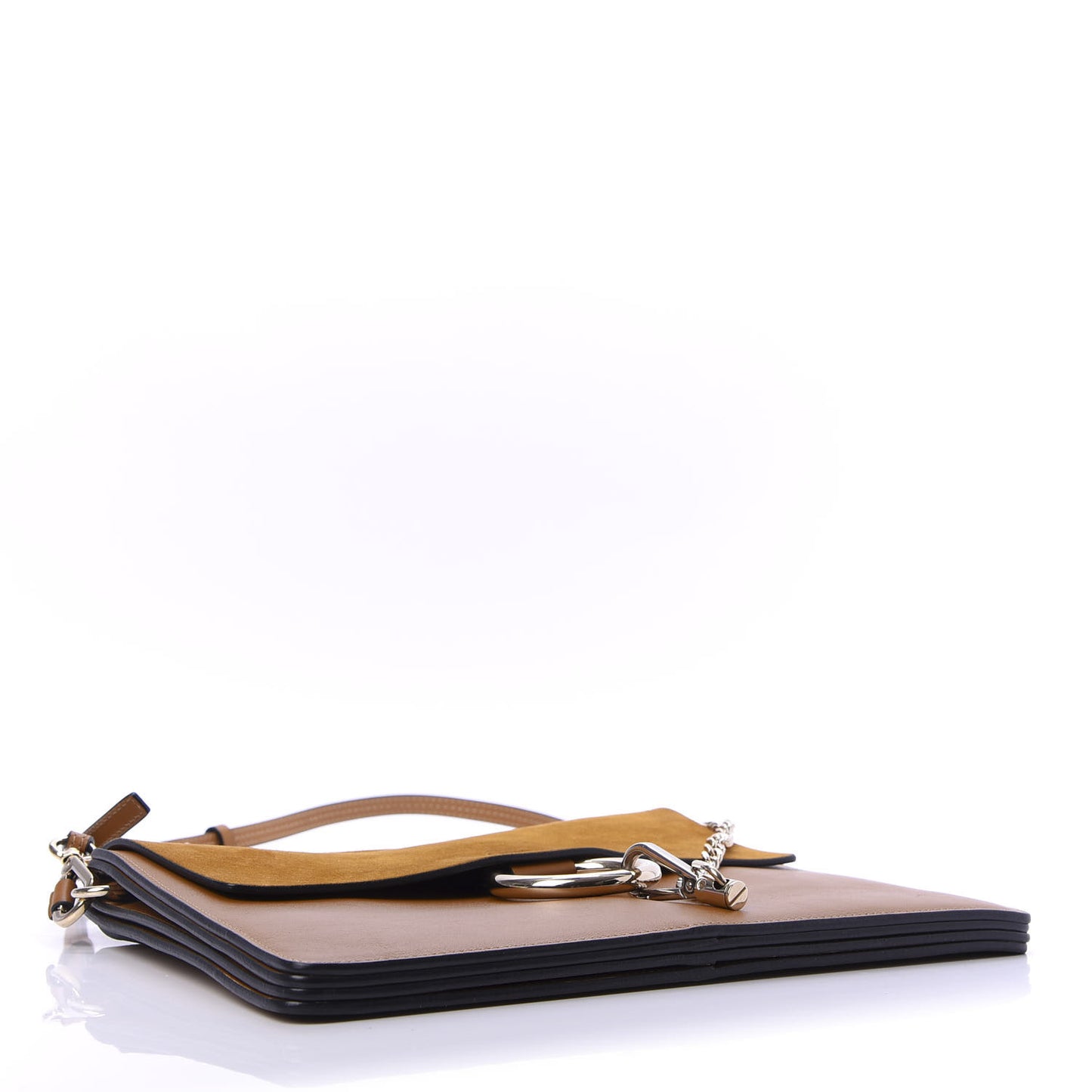 Suede Calfskin Medium Faye Shoulder Bag Mustard Brown