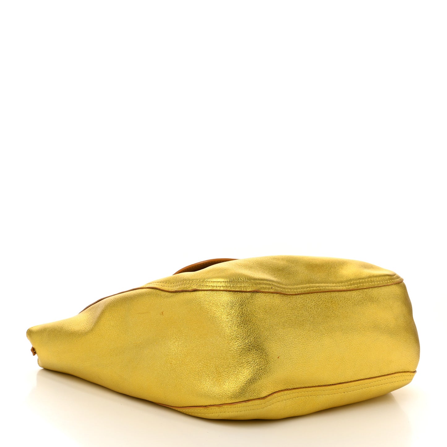 Metallic Nappa Suede Stevie Reversible Tote Saffron Caramel