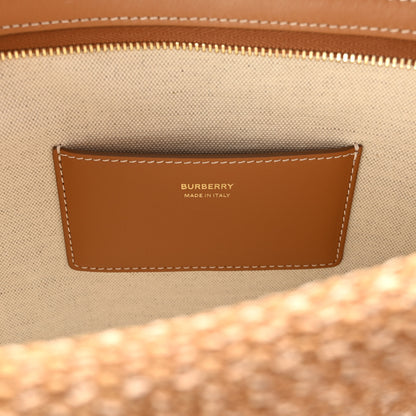Burberry Raffia TB Duncan Pouch Natural Beige 6 of 6