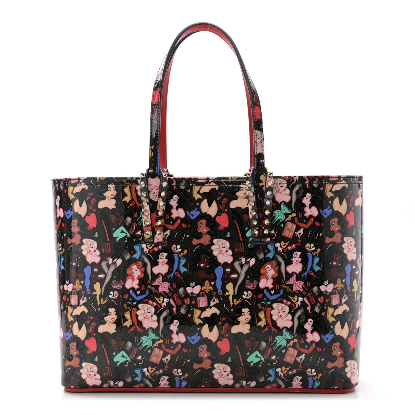 Patent Calfskin Small Dita Cabata Tote Black