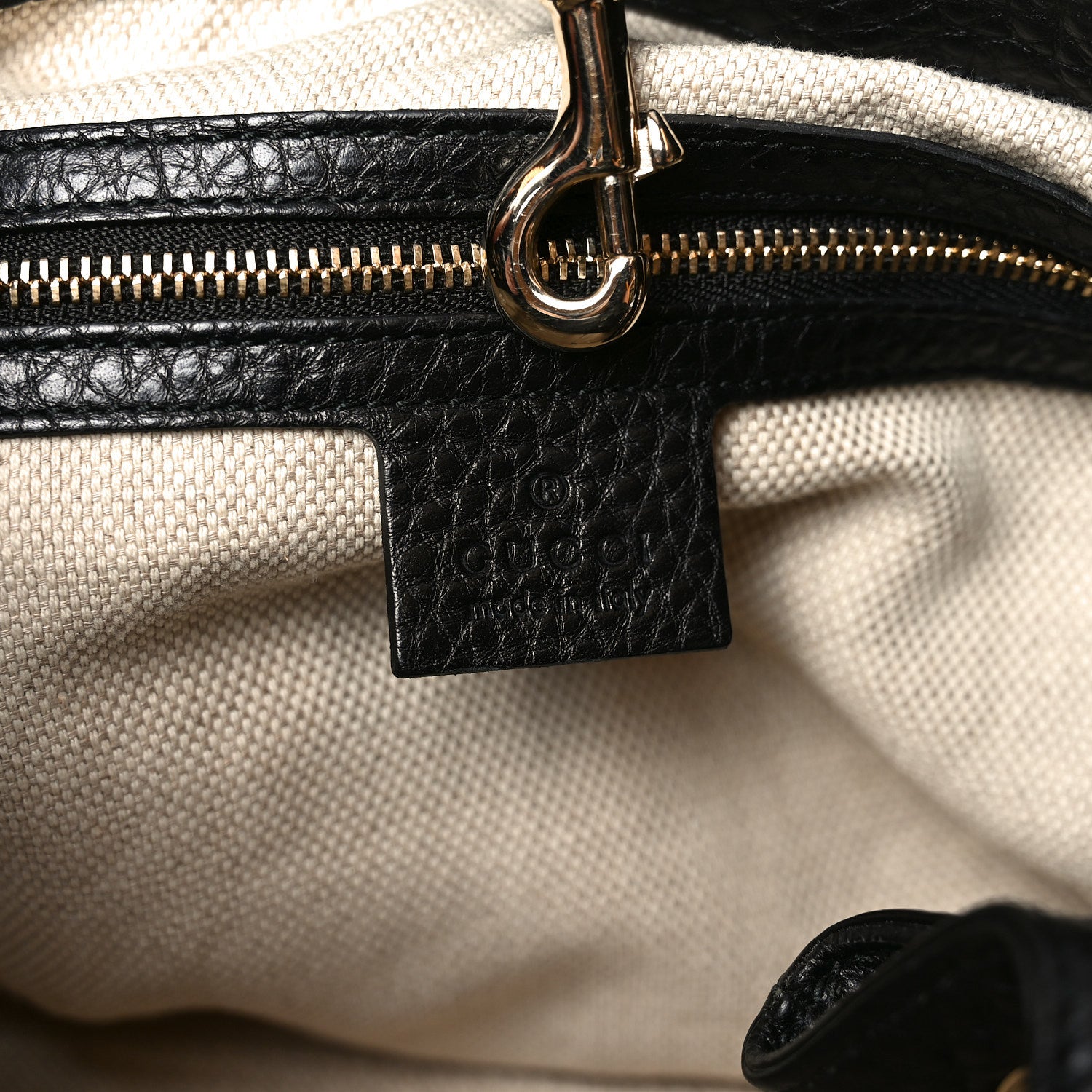 Gucci Pebbled Calfskin Medium Soho Chain Shoulder Bag Black 5 of 9