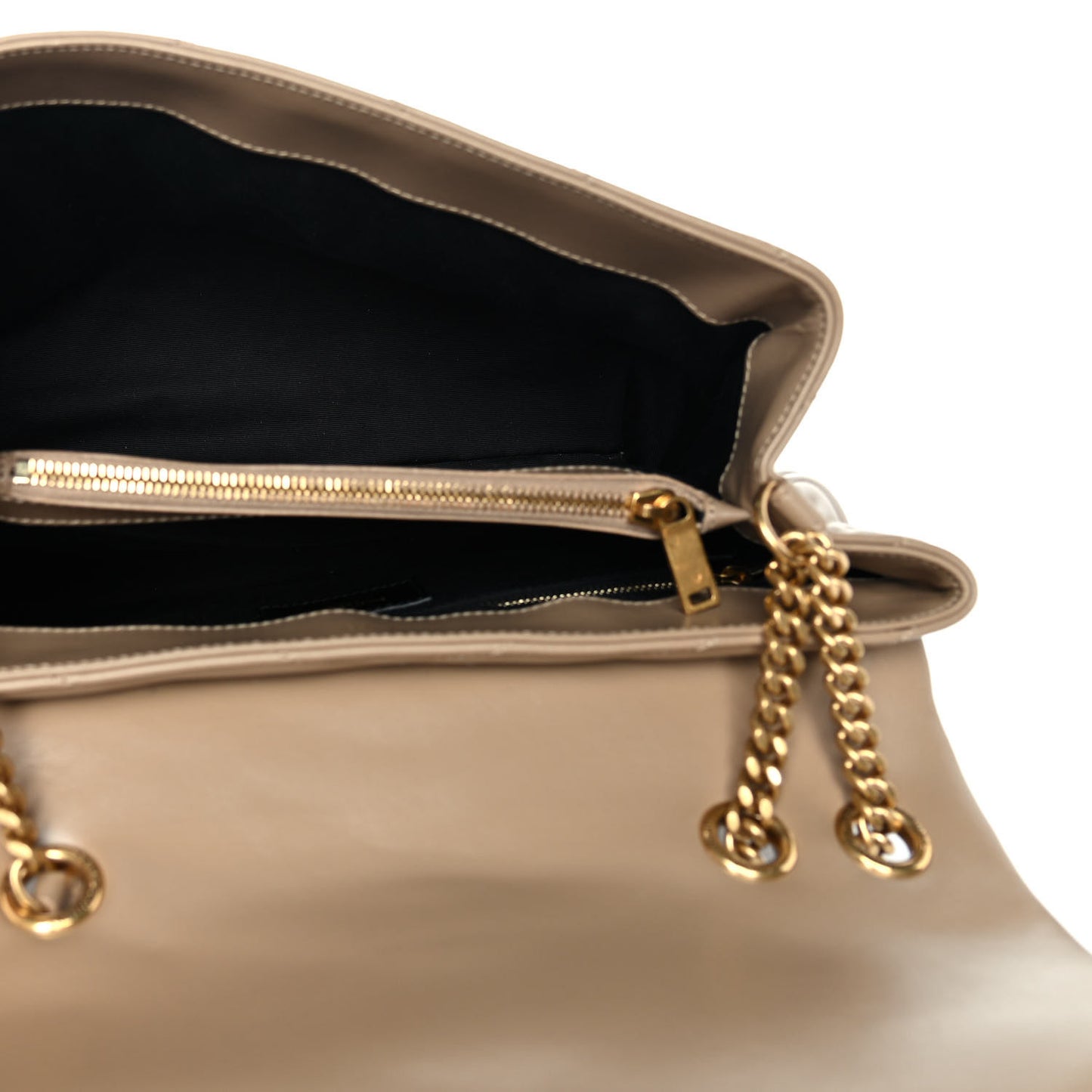 Calfskin Y Quilted Monogram Medium Loulou Chain Satchel Dark Latte