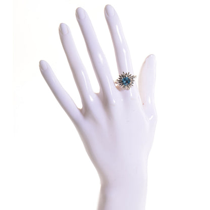 David Yurman Sterling Silver Blue Topaz Starburst Ring 7 2 of 5