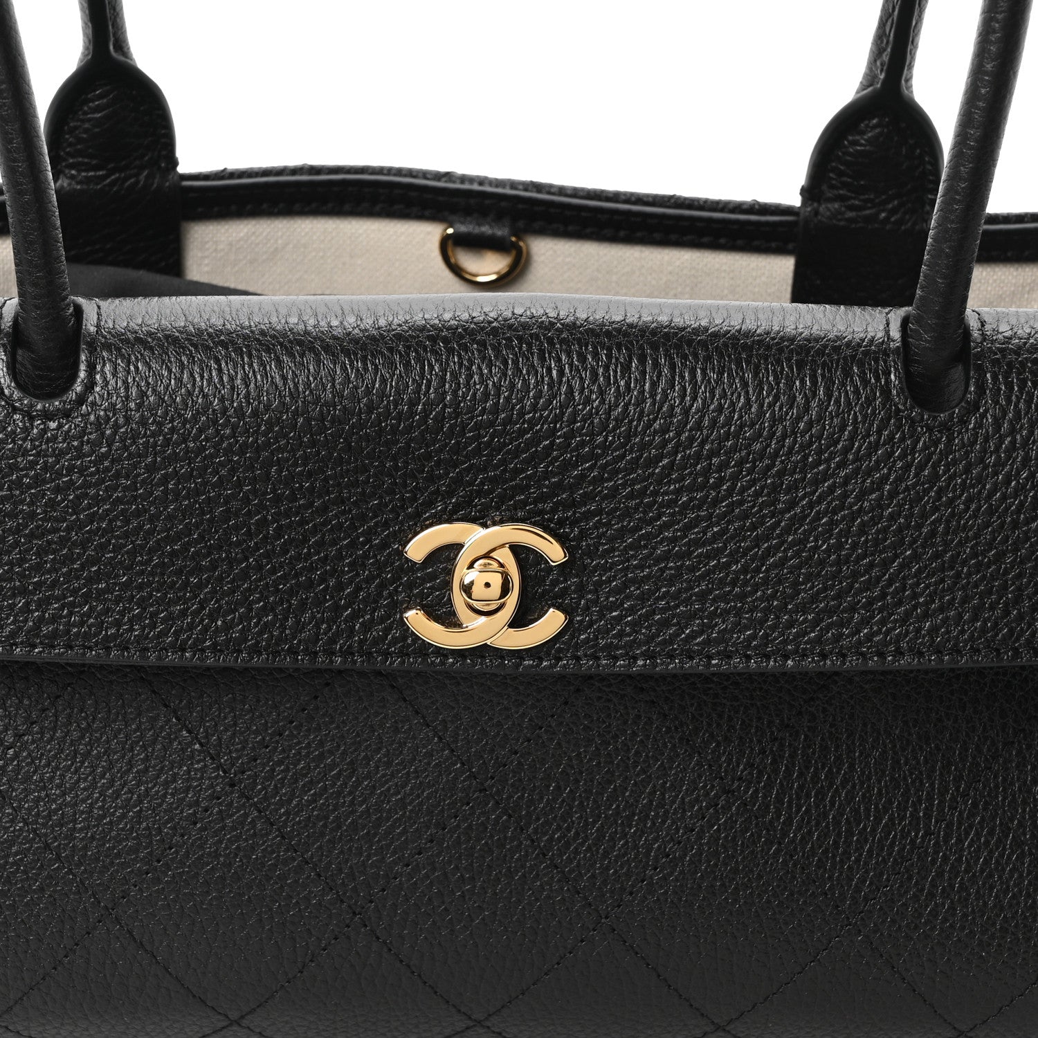 Chanel Grained Calfskin Stitched Urban Essentials Small Shopping Bag Black 8 of 10