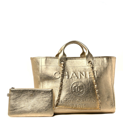 Chanel Metallic Calfskin Medium Deauville Tote Gold 1 of 11