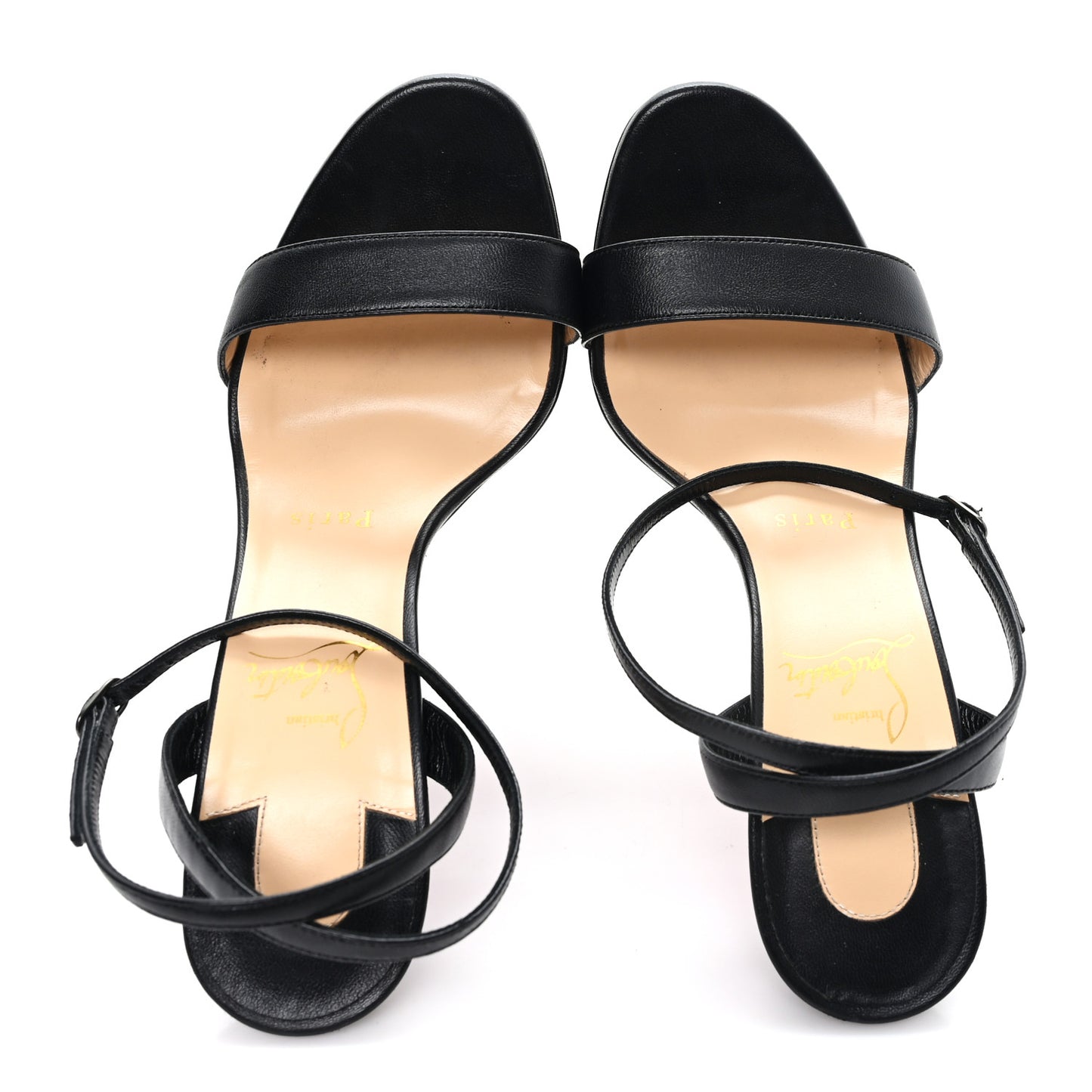 Nappa Loubi Queen Alta 150 Platform Sandals 37 Black