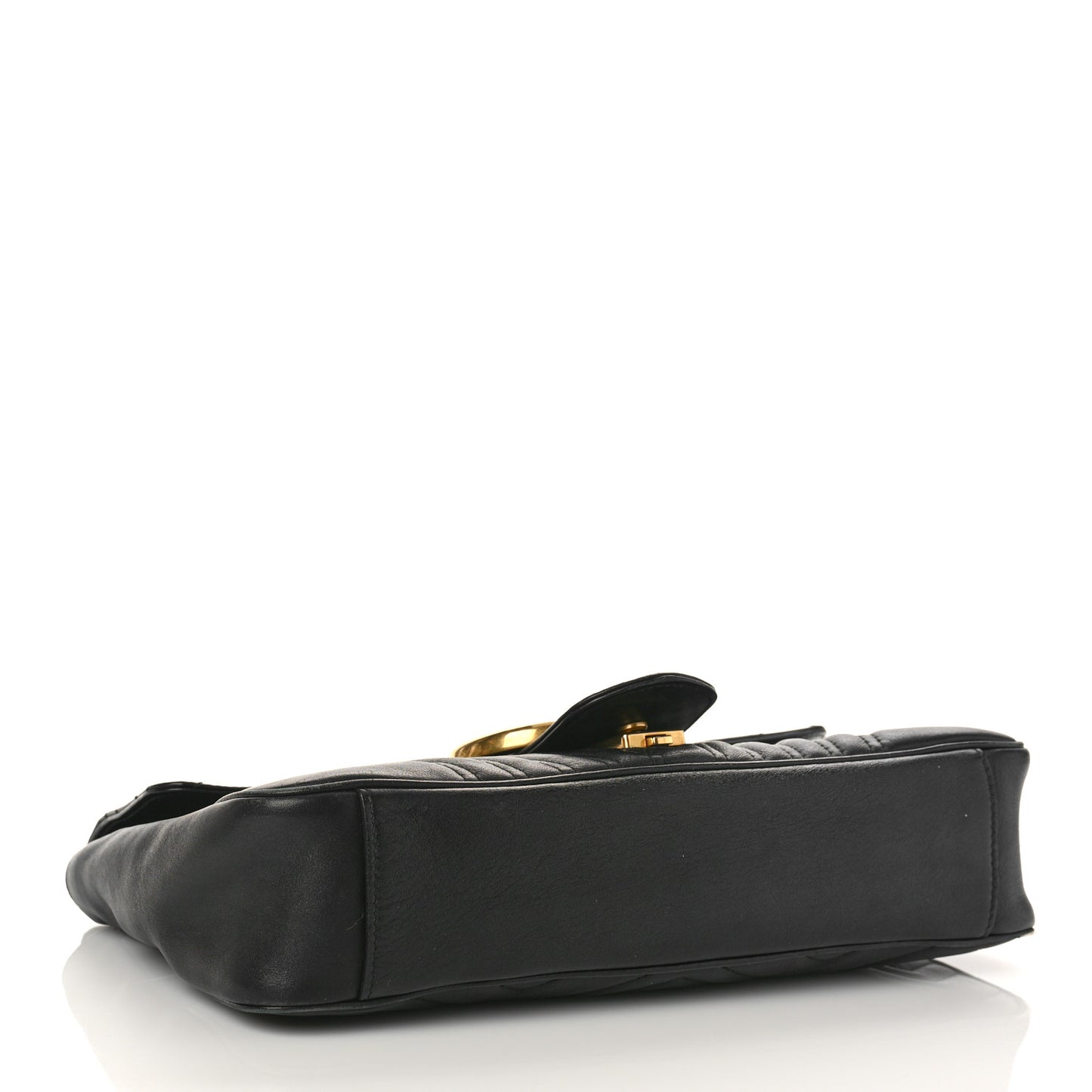 Calfskin Matelasse Medium GG Marmont Shoulder Bag Black