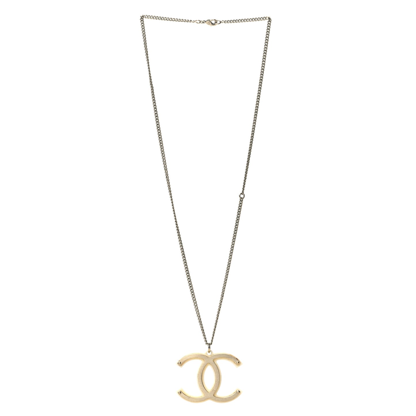 CC Pendant Necklace Gold White