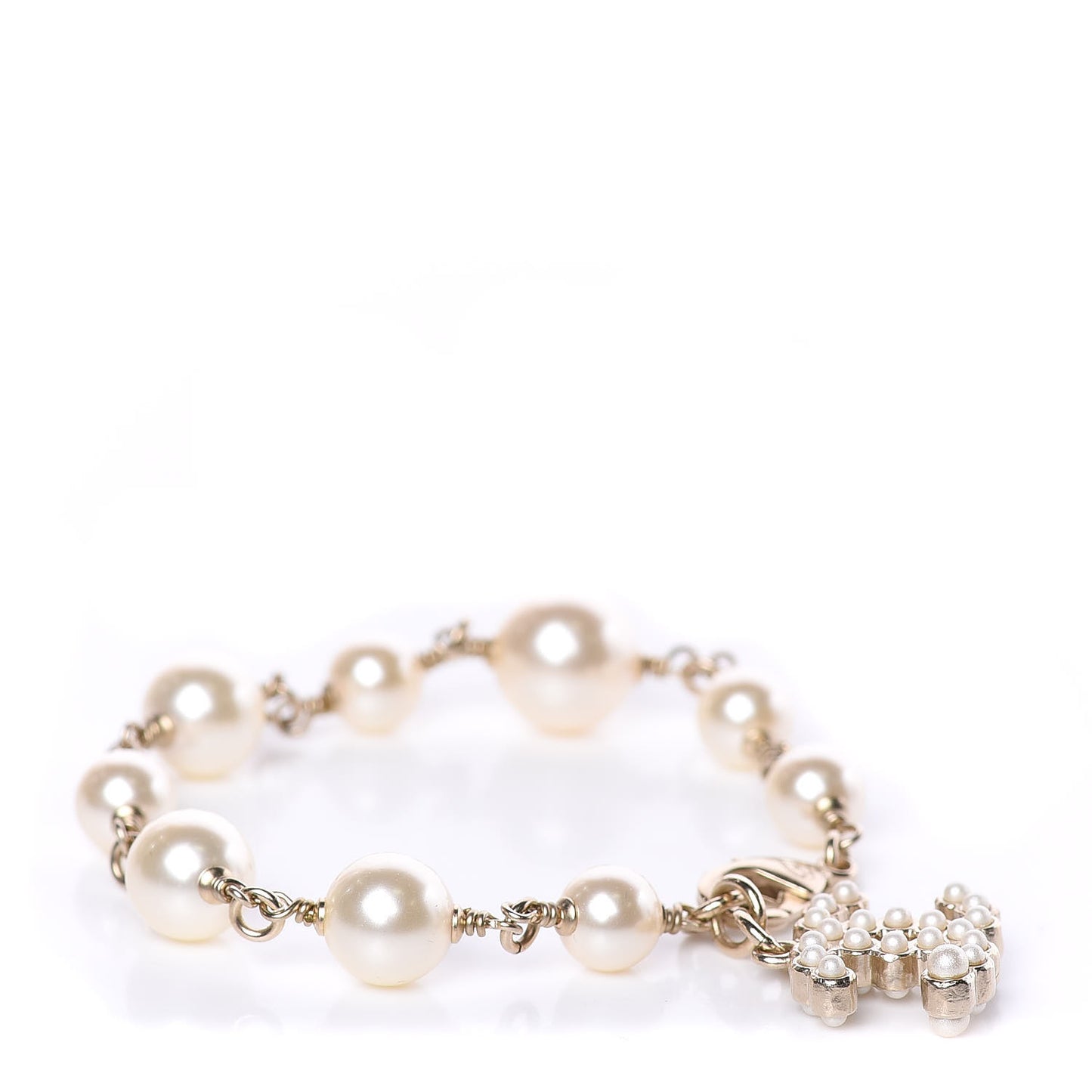 Pearl CC Bracelet Gold