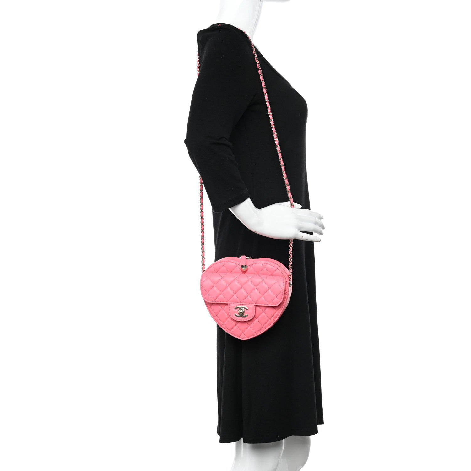 Chanel Lambskin Quilted CC In Love Heart Bag Pink 2 of 12
