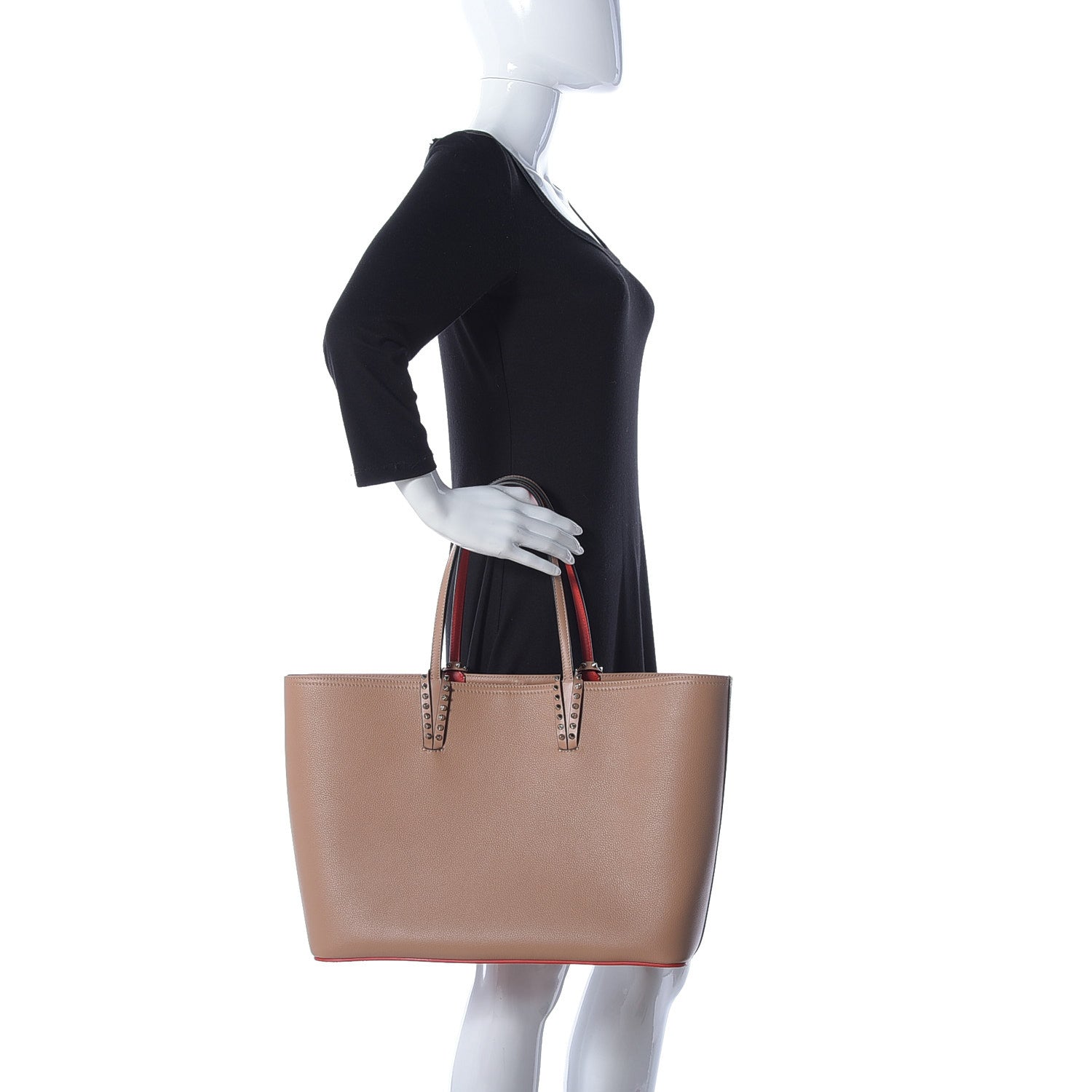 Christian Louboutin Calfskin Spikes East West Cabata Tote Nude 2 of 13