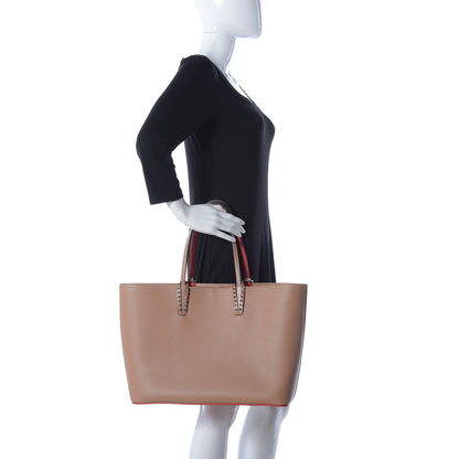 Christian Louboutin Calfskin Spikes East West Cabata Tote Nude 2 of 13