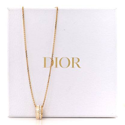 Christian Dior Metal Lacquer Crystal Night Code Necklace Gold White 5 of 5