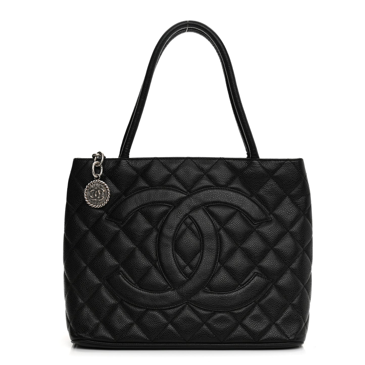 Caviar Quilted Medallion Tote Black
