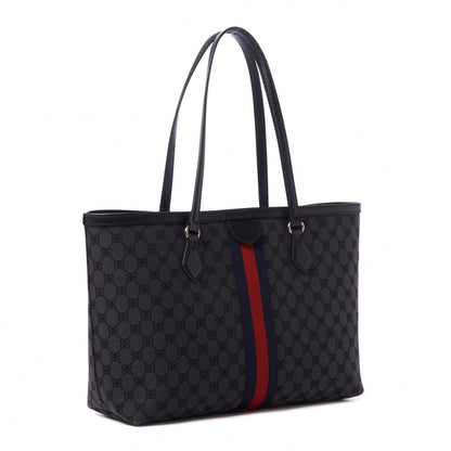 Gucci X BALENCIAGA BB Monogram Web Graffiti Medium Ophidia Shopping Tote Black 3 of 11