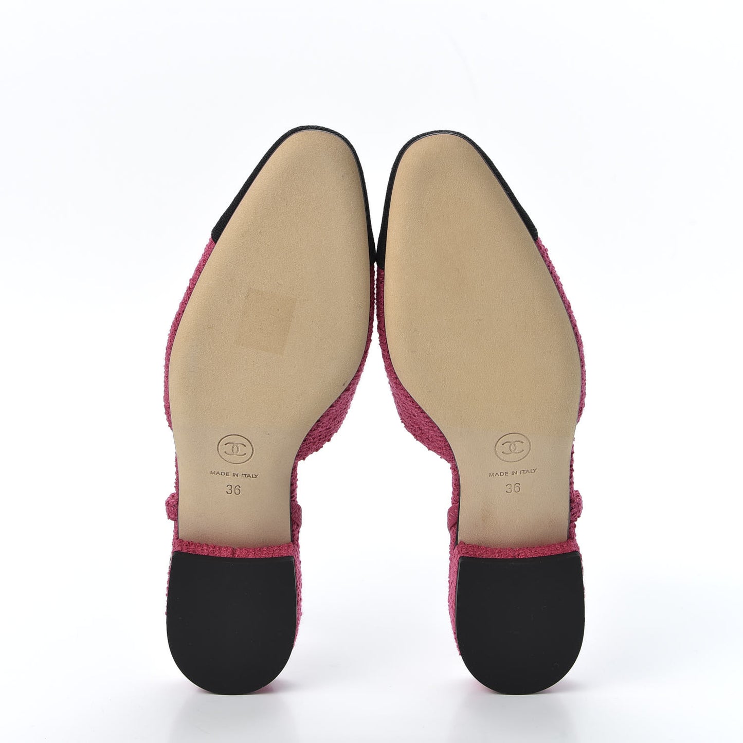 Tweed Cap Toe CC Slingback Flat 36 Pink