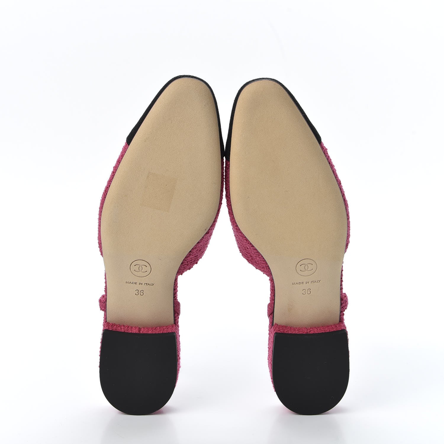 Chanel Tweed Cap Toe CC Slingback Flat 36 Pink 5 of 9