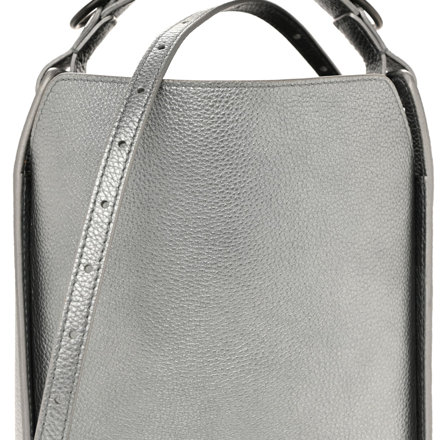 Metallic Calfskin XS Tool 2.0 North-South Tote Silver