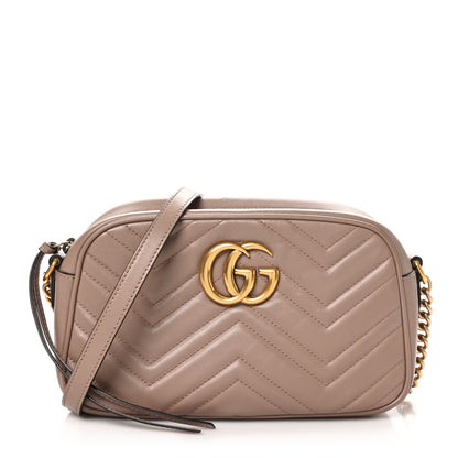 Gucci Calfskin Matelasse Small GG Marmont Chain Shoulder Bag Porcelain Rose 1 of 11