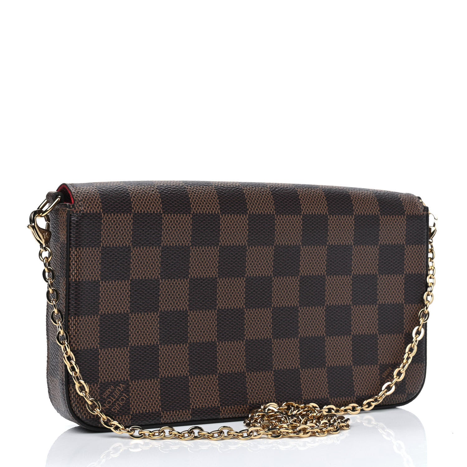 Louis Vuitton Damier Ebene Pochette Felicie Chain Wallet 2 of 5