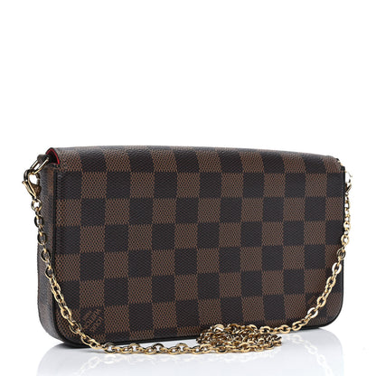 Louis Vuitton Damier Ebene Pochette Felicie Chain Wallet 2 of 5