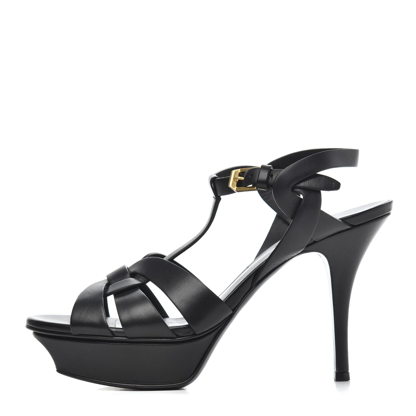 Calfskin Tribute 75 Platform Sandals 37 Black