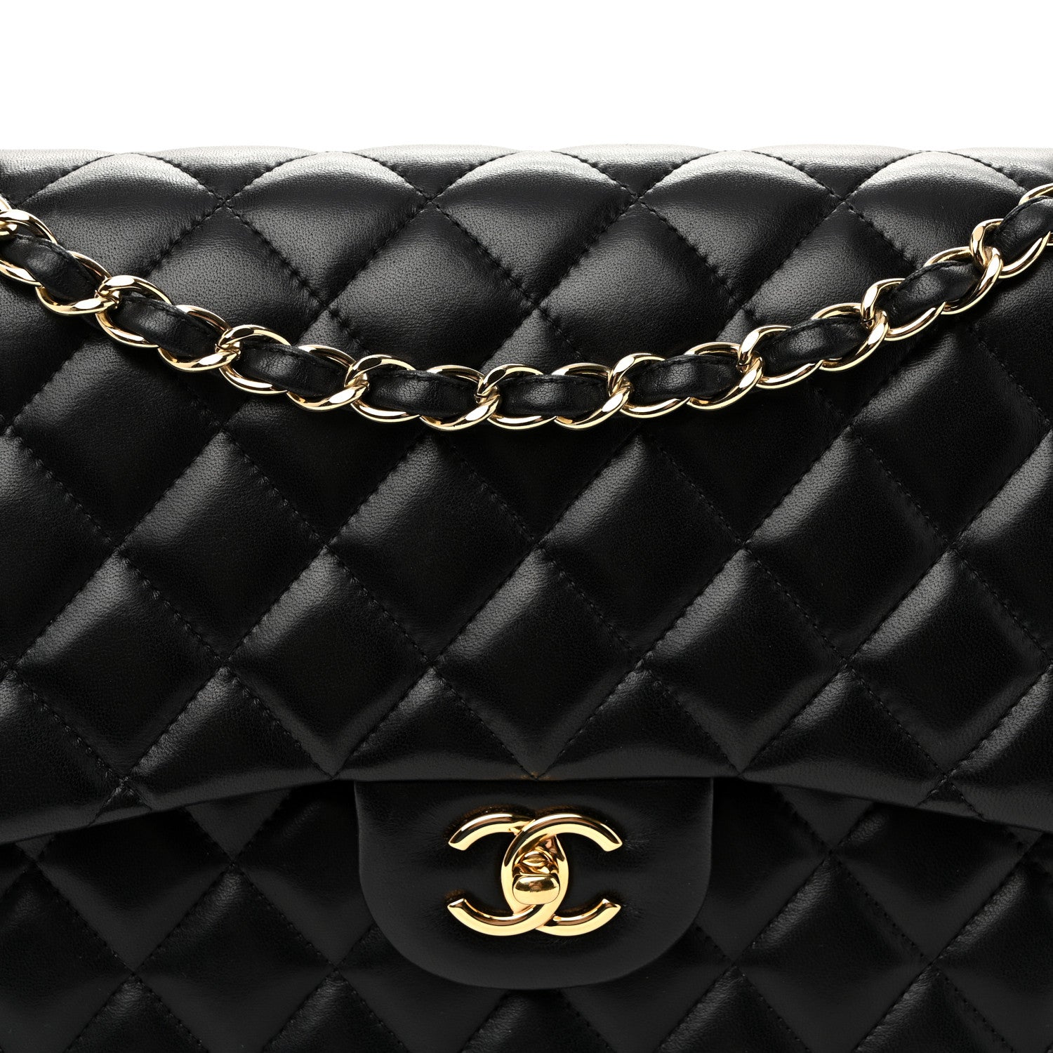 Chanel Lambskin Quilted Jumbo Double Flap Black 8 of 11