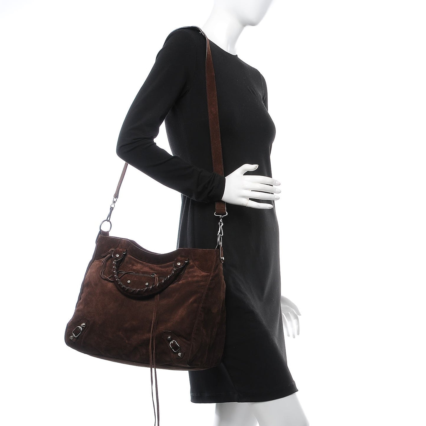 Baby Daim Suede Classic Silver Hardware Velo Brown
