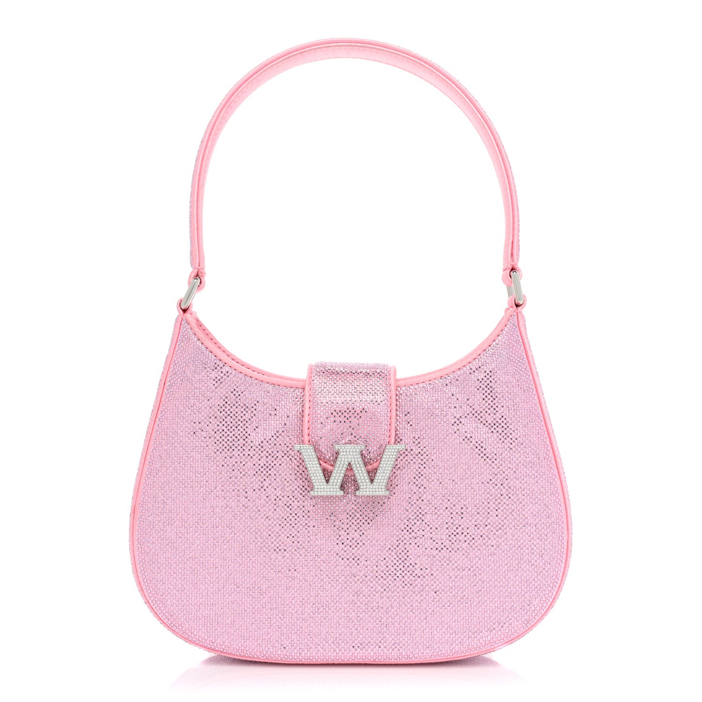 Mesh Crystal Rhinestone Small Legacy Hobo Prism Pink